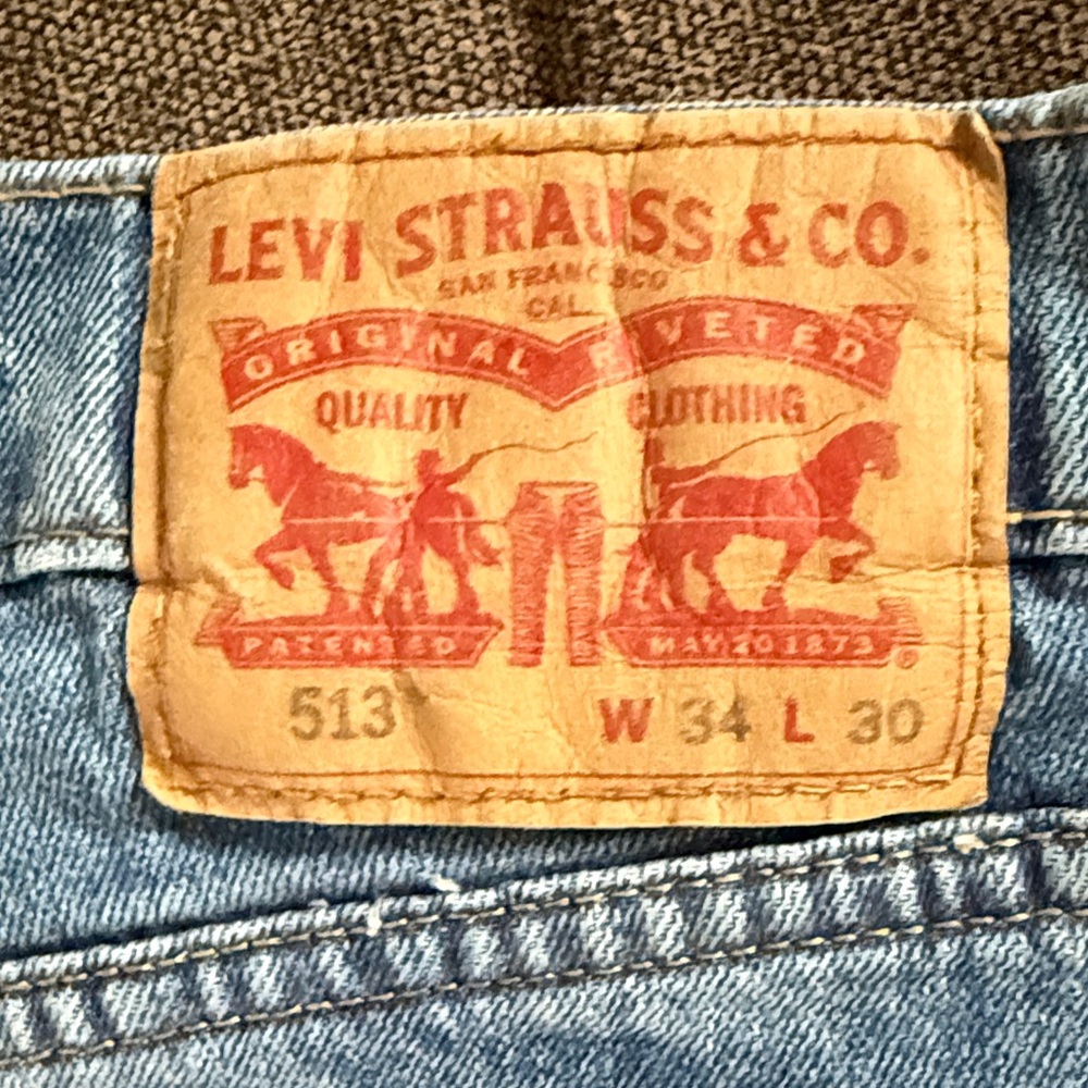 Levi's 513 Blue Slim Straight Jeans 34x30